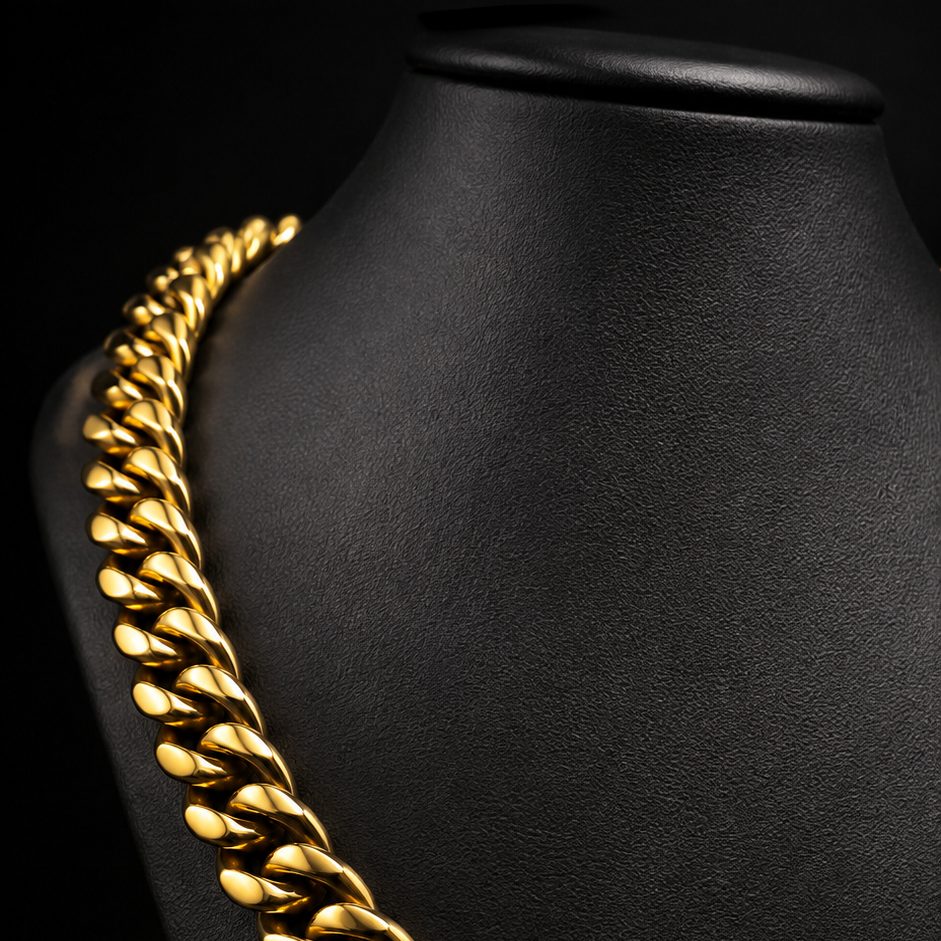 MIAMI CUBAN 12MM (GOLD PLATED + STAINLESS STEEL)