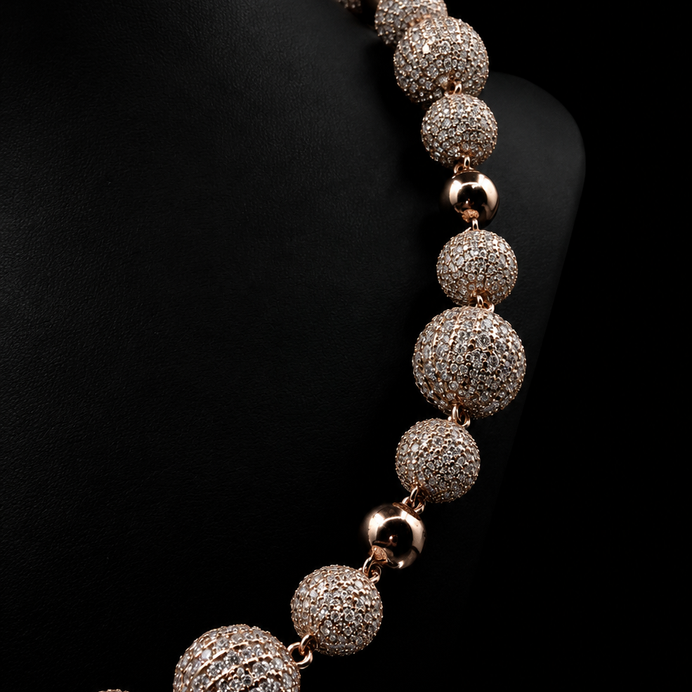 DISCO BALL SET CHAIN (MOISSANITE)
