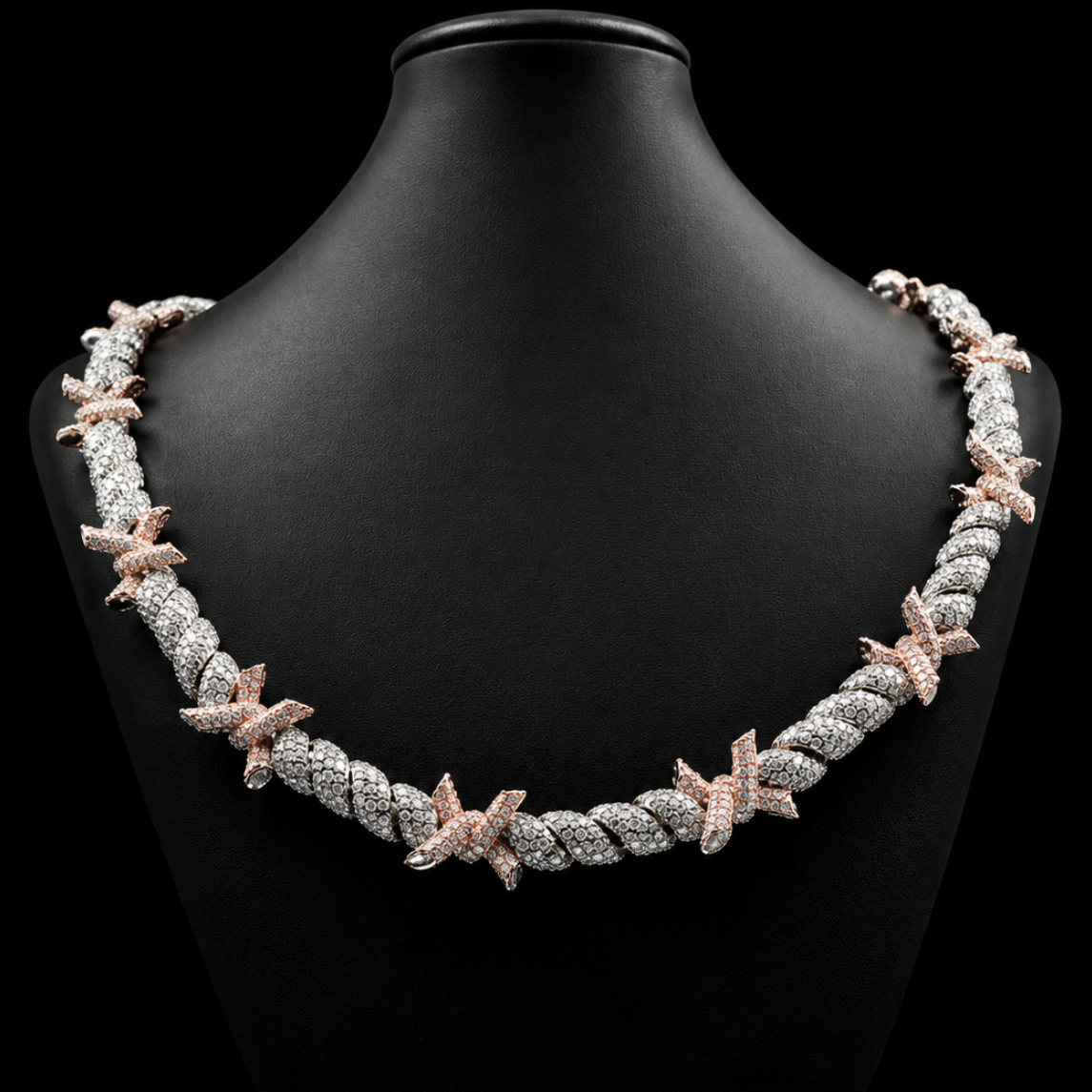 BARBED WIRE CHAIN (MOISSANITE)