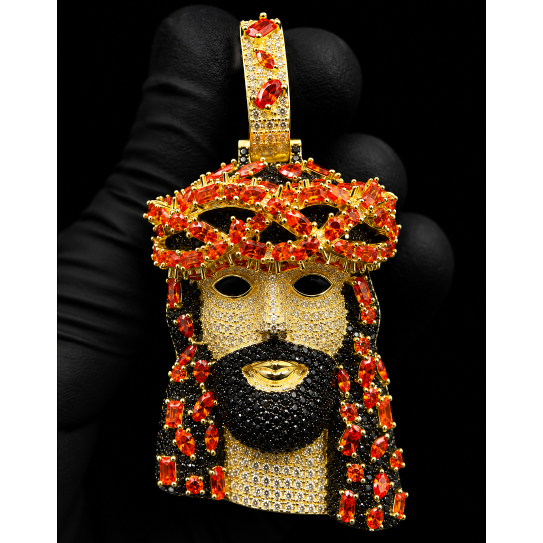 ORANGE CRUSH JESUS PIECE (Moissanite)