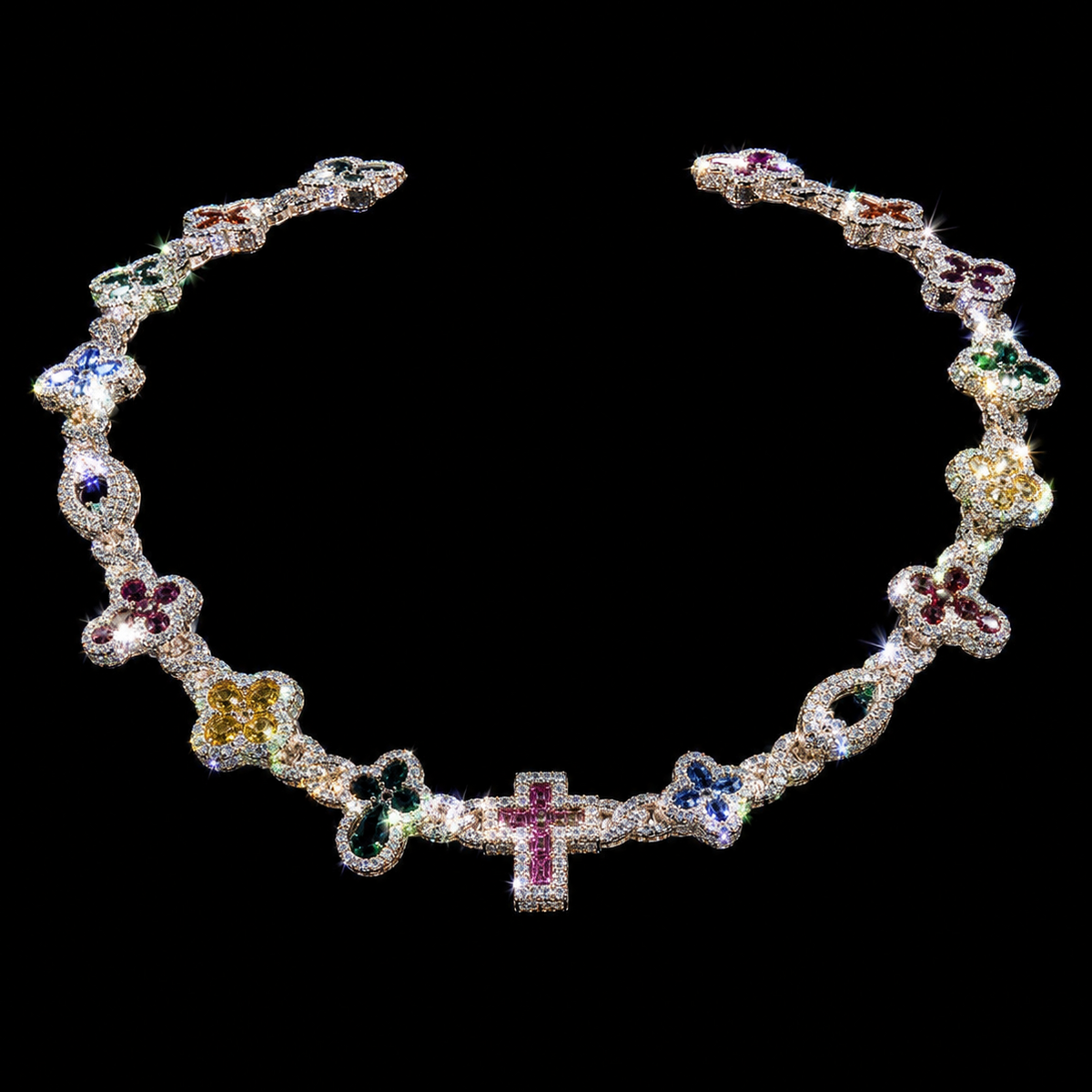 FRUITY PEBBLE CHARM NECKLACE (Moissanite)