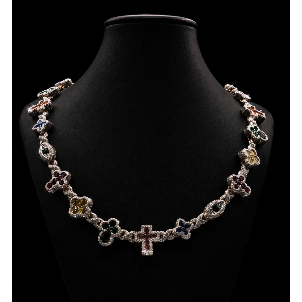 FRUITY PEBBLE CHARM NECKLACE (Moissanite)