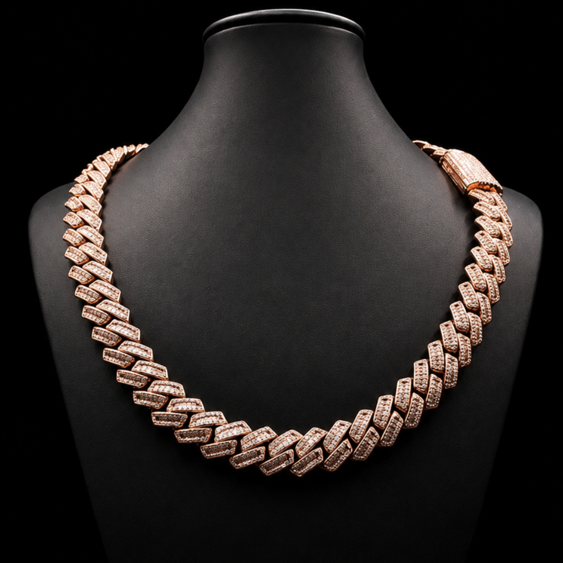 Baguette Set Cuban Link 12mm (Moissanite)