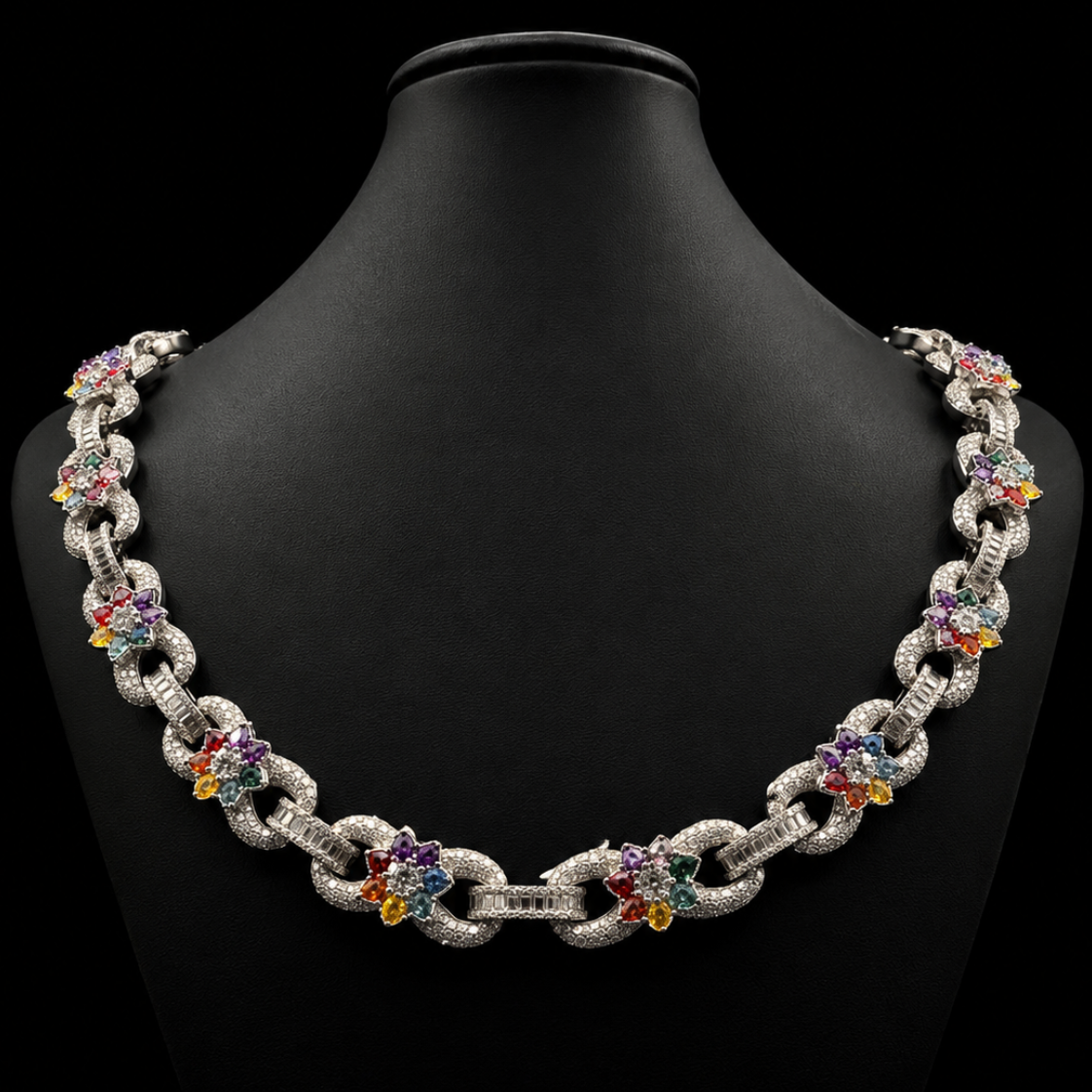 FRUITY PEBBLE FLOWER LINK (MOISSANITE)
